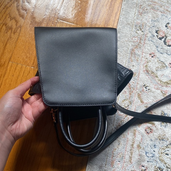 Zac Posen Small 2 Style Black Purse Crossbody - Picture 7 of 11